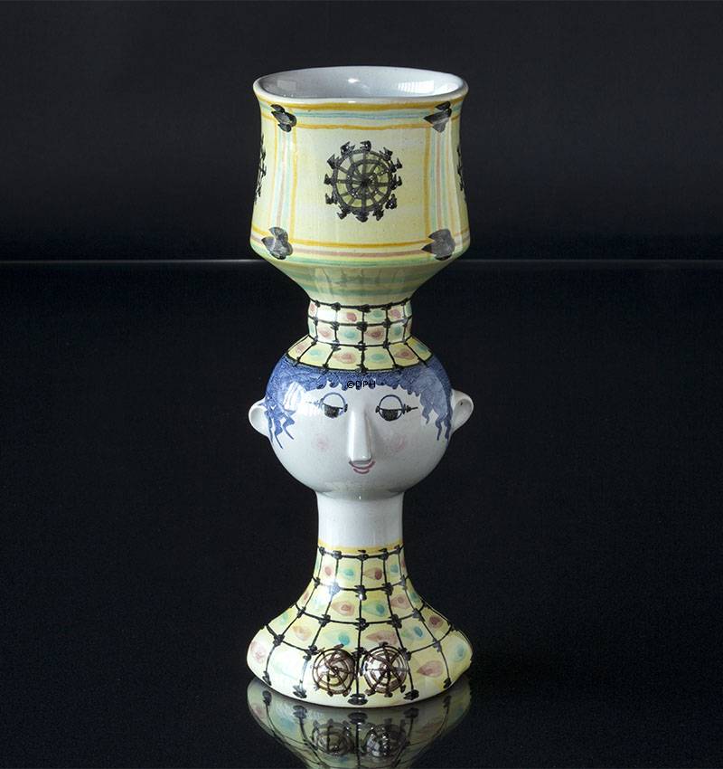 Wiinblad Tulpenkopf nr. 41, handbemalt, blau / weiß oder mehrfarbig