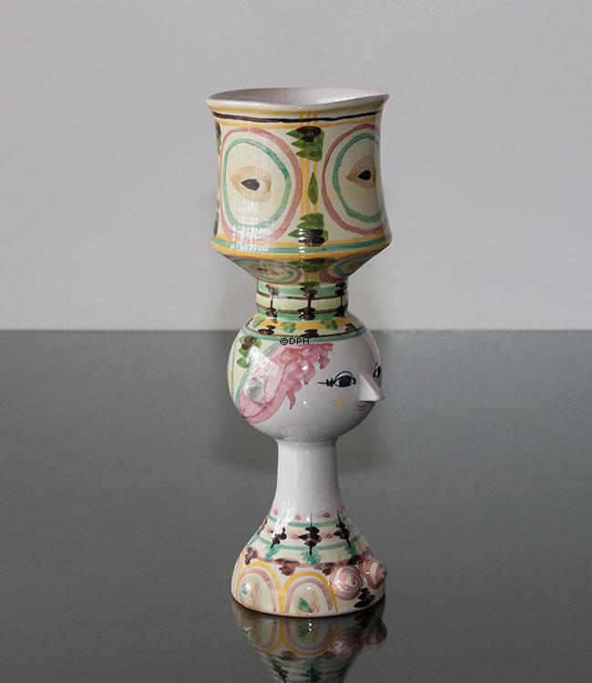 Wiinblad Tulpenkopf nr. 41, handbemalt, blau / weiß oder mehrfarbig