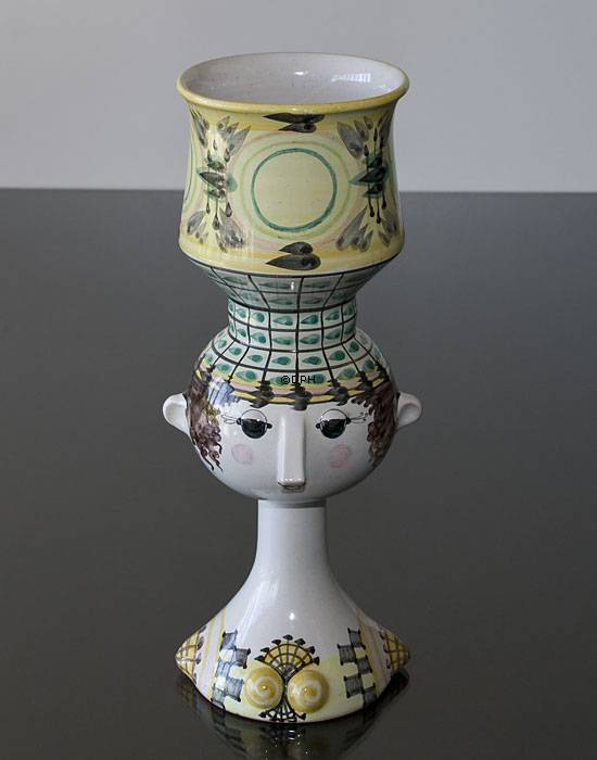 Wiinblad Tulpenkopf Nr. 42, handbemalt, blau / weiß oder mehrfarbig