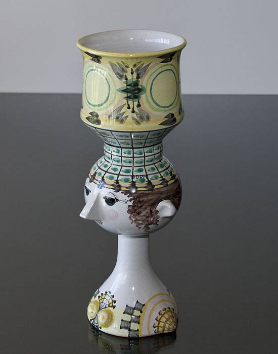 Wiinblad Tulpenkopf Nr. 42, handbemalt, blau / weiß oder mehrfarbig