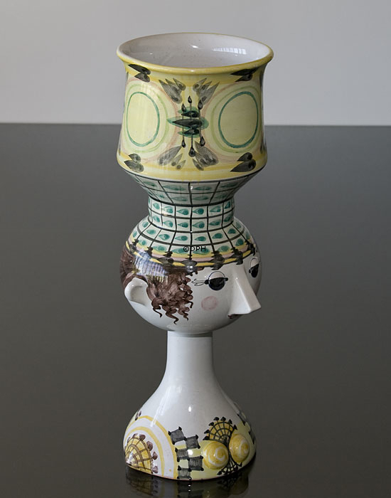 Wiinblad Tulpenkopf Nr. 42, handbemalt, blau / weiß oder mehrfarbig