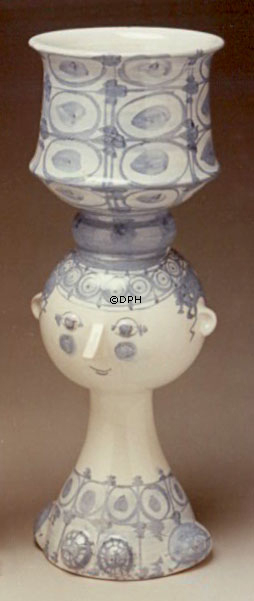 Wiinblad Tulpenkopf Nr. 43, handbemalt, blau / weiß oder mehrfarbig