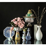 Wiinblad Vase mit Hut handbemalt, mehrfarbig