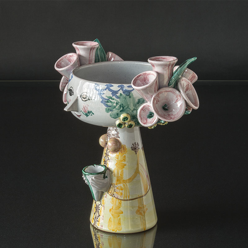 Wiinblad Kleiner Eva Ständer, Blumentopf, handbemalt, mehrfarbig