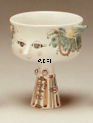 Vase, handbemalt, Entworfen von Björn Wiinblad. Blau / weiß oder mehrfarbig