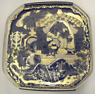 Wiinblad Parabeln Glasteller, Das Gleichnis vom reichen Mann und vom armen Lazarus