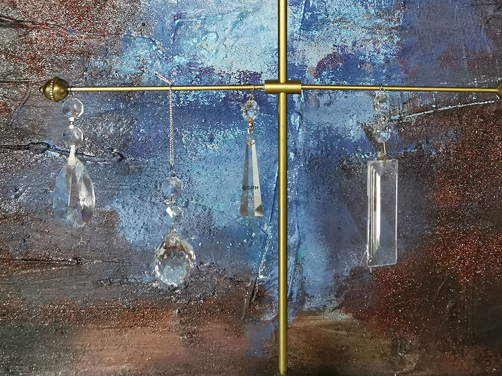 Prisma, länglich, silberner echter Kristall