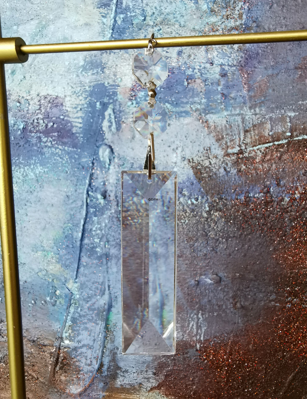 Prisma, länglich, silberner echter Kristall