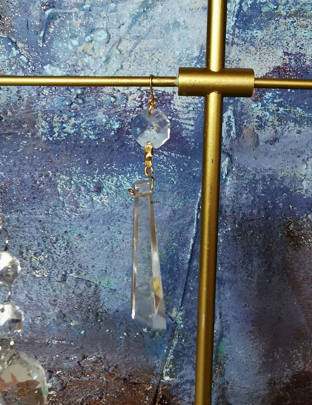 Prisma, länglich, goldener echter Kristall