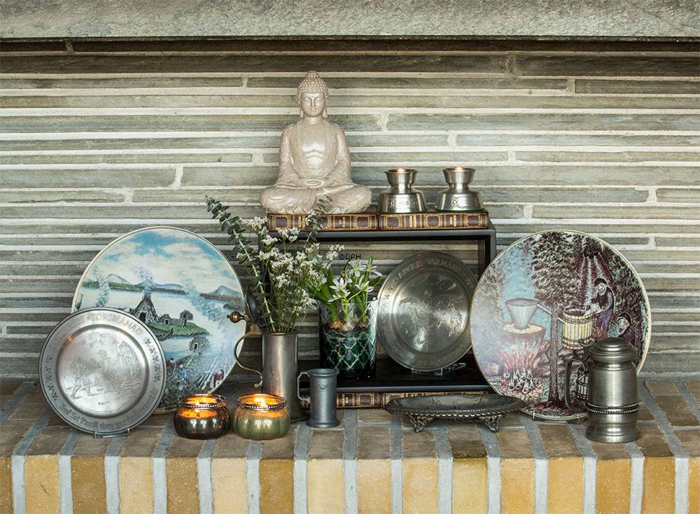 Buddha sitzend Meditation Dhyana Mudra, Beige Polyresin