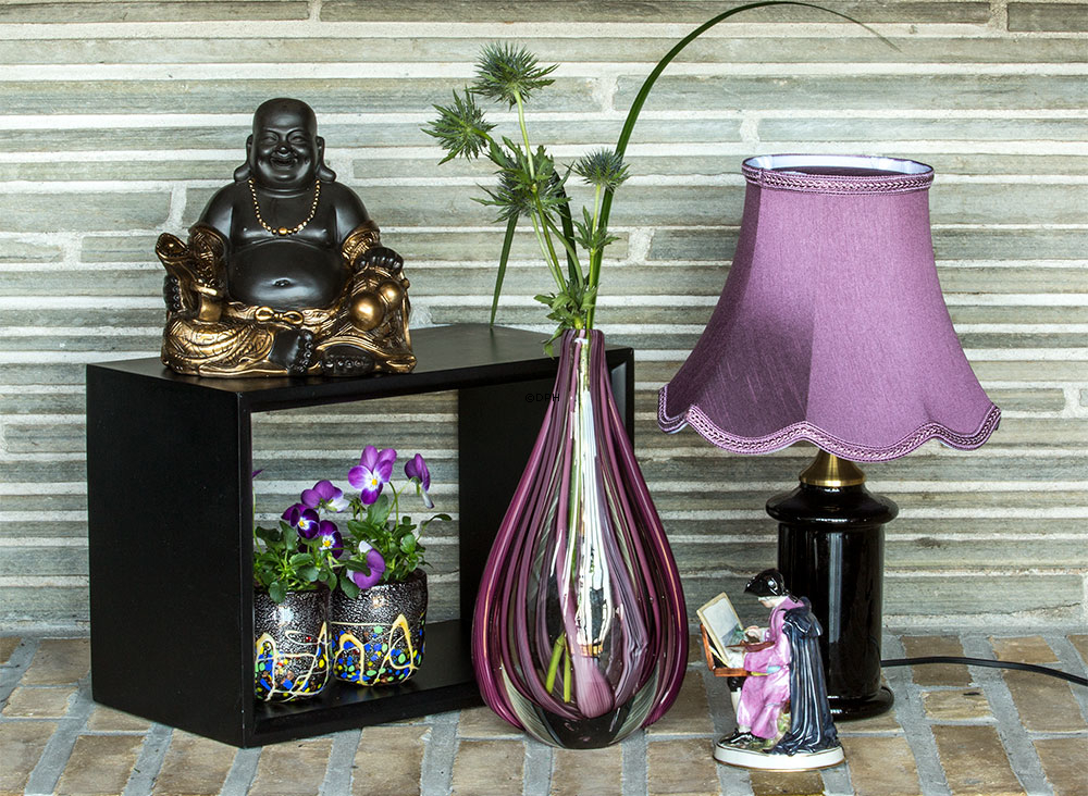 Glückbuddha / Budai sitzend, Braun und Gold Polyresin