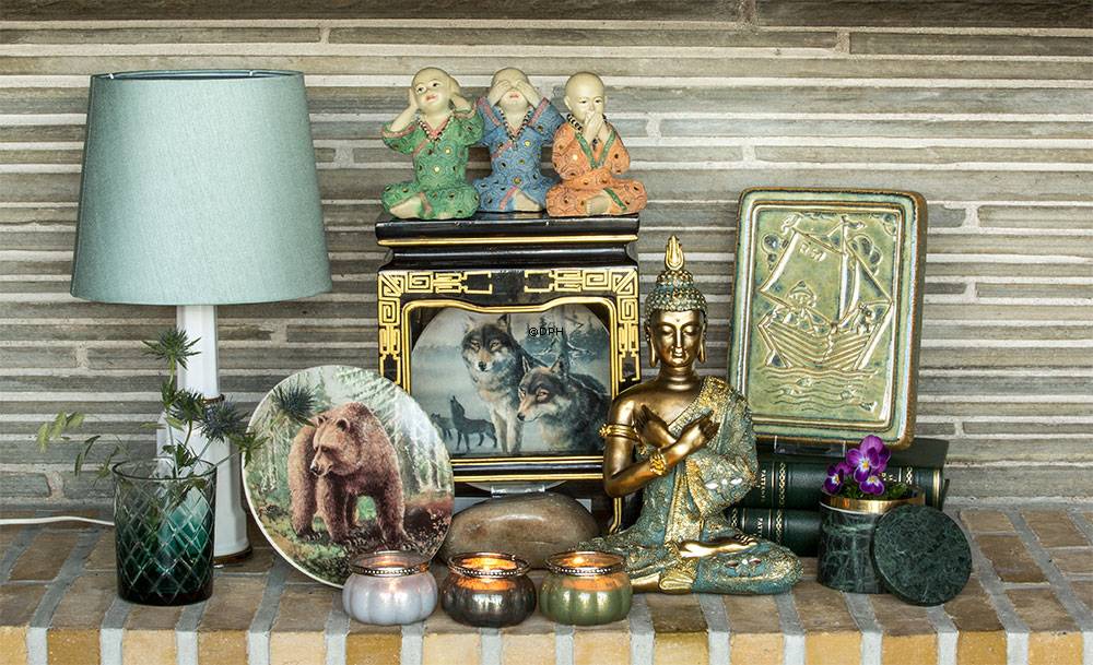 Drei Mönche, die nicht sehen, nichts sagen und nichts hören, Set von 3