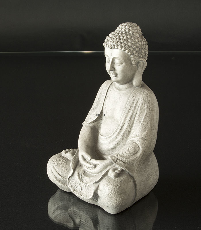 Buddha in Meditation Dhyana Mudra, Grau Magnesia