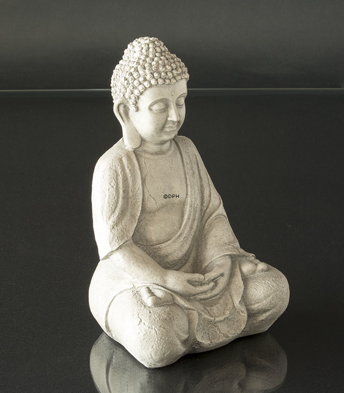 Buddha in Meditation Dhyana Mudra, Grau Magnesia