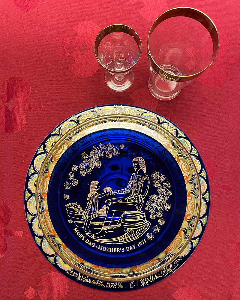 Björn Wiinblad Weihnachtsteller 1978 Engel mit Harfe