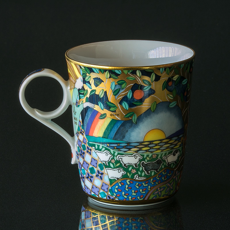 1987 Rörstrand Weihnachtspoesie-Becher, siehe, wie die Nacht flieht