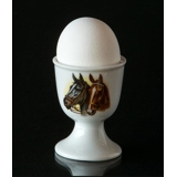 Strömgarden Eierbecher mit Pferdeköpfen, braun und schwarz