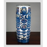Vase Fayence mit Abstraktem Motiv in Blau, Ausführung Royal Copenhagen Nr. 233-3101