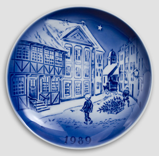 Desiree Dänemark - Weihnachtsteller 1989 Old Copenhagen Blue Hans Christian Andersen Teller 1989
