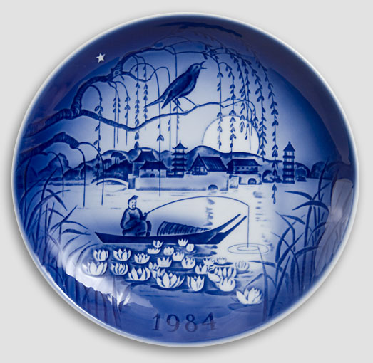 Desiree Dänemark - Weihnachtsteller 1984 Old Copenhagen Blue Hans Christian Andersen Teller 1984