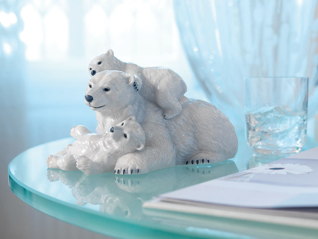 Eisbär mit Jungen Royal Copenhagen