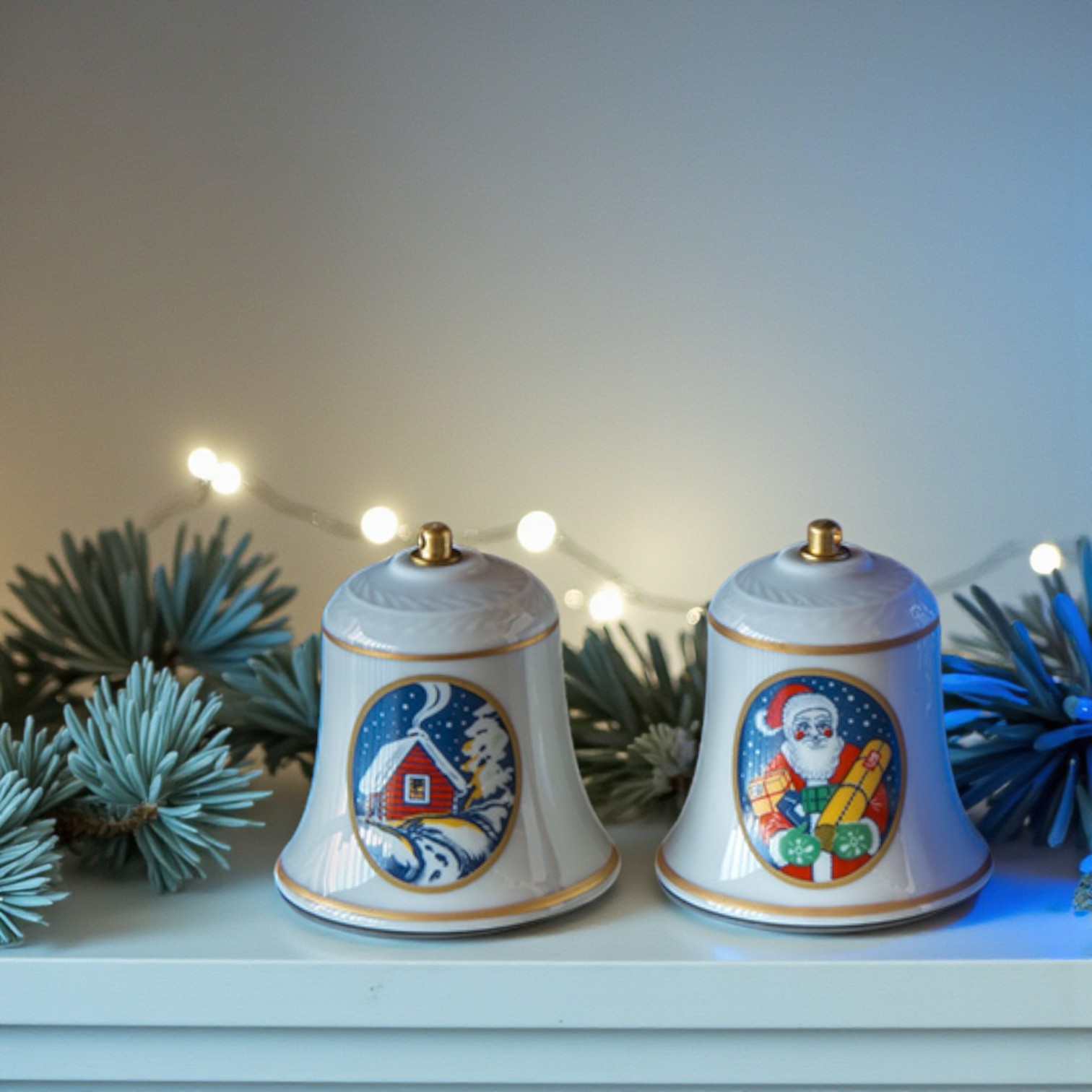 Rörstrand Weihnachtsglocken als Weihnachtsdekoration.