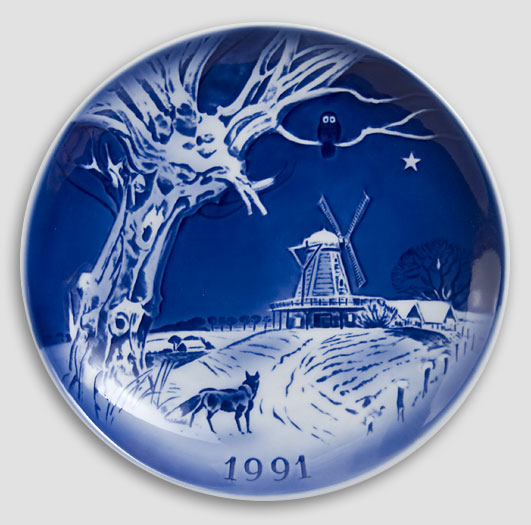 Desiree Dänemark - Weihnachtsteller 1991 Old Copenhagen Blue Hans Christian Andersen Teller 1991
