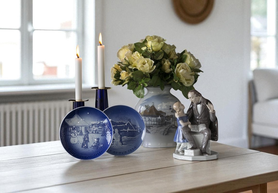 Bing & Groendahl Weihnachts-Teller präsentiert mit Wohnaccessoires mit von H. C. Andersen inspirierten Motiven