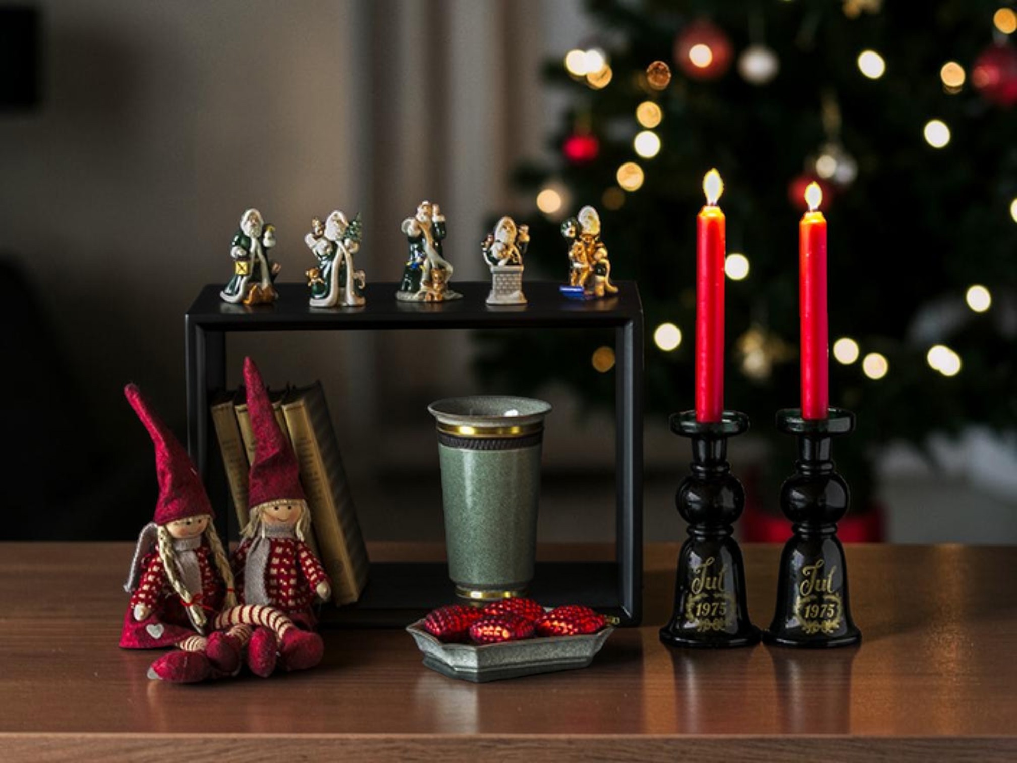 Royal Copenhagen Grüne Jährliche Weihnachtsmann als Weihnachtsdekoration im Wohnzimmer