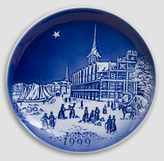 Desiree Dänemark - Weihnachtsteller 1999 Old Copenhagen Blue Hans Christian Andersen Teller 1999