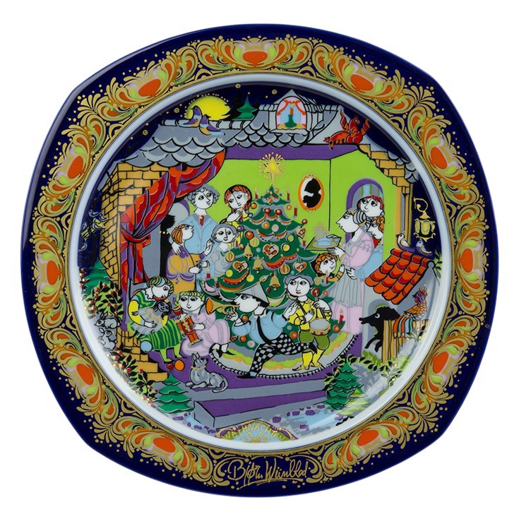 Björn Wiinblad Porzellan-Weihnachtsteller 1986 hergestellt von Rosenthal