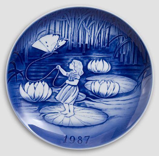 Desiree Dänemark - Weihnachtsteller 1987 Old Copenhagen Blue Hans Christian Andersen Teller 1987