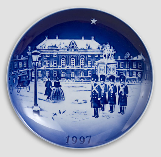 Desiree Dänemark - Weihnachtsteller 1997 Old Copenhagen Blue Hans Christian Andersen Teller 1997