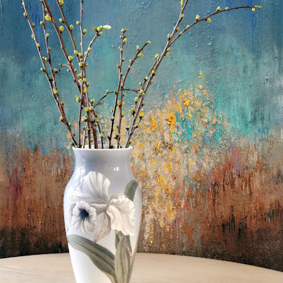 Vase mit Blume, Royal Copenhagen Nr. 2640-137