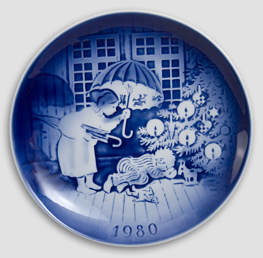 Desiree Dänemark - Weihnachtsteller 1980 Old Copenhagen Blue Hans Christian Andersen Teller 1980