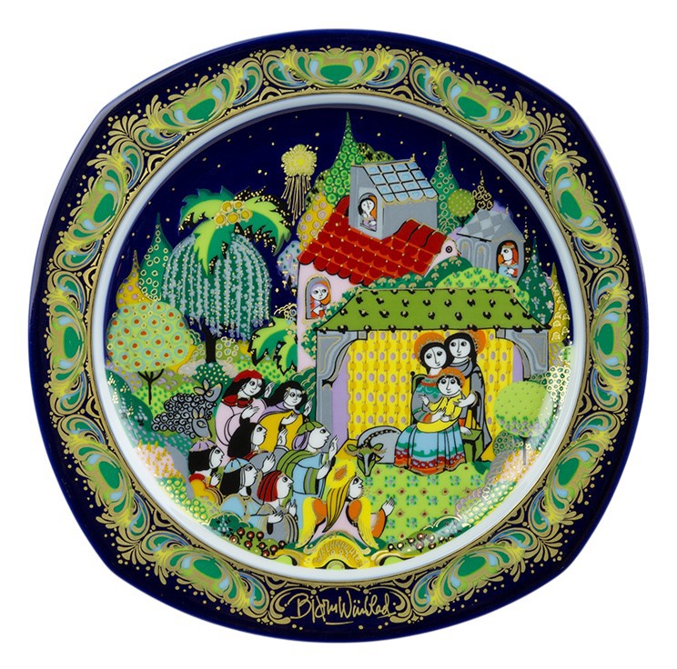 Björn Wiinblad Porzellan-Weihnachtsteller 1983 hergestellt von Rosenthal