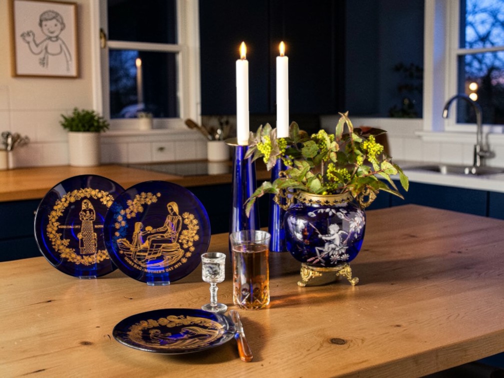 Orrefors Muttertag-Platte aus Glas