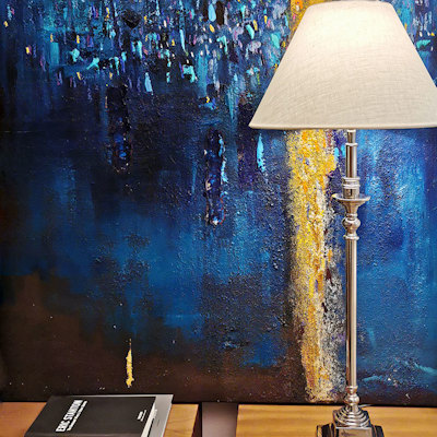 Tischlampe blanke Nickel-Finish (Silber) ohne Schirm