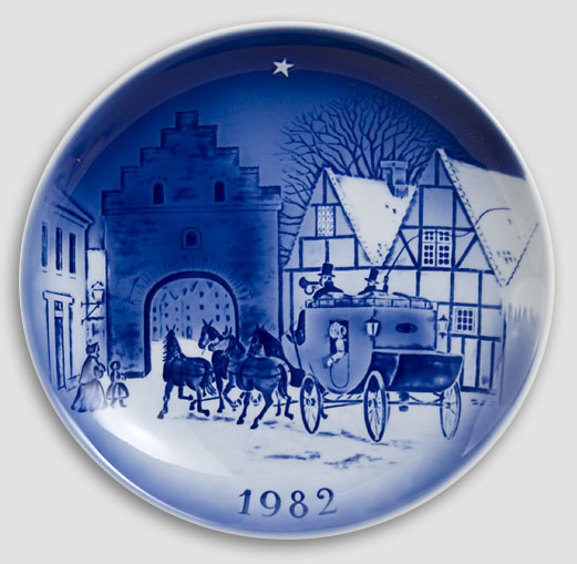 Desiree Dänemark - Weihnachtsteller 1982 Old Copenhagen Blue Hans Christian Andersen Teller 1982
