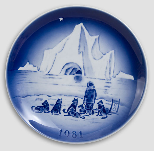 Desiree Dänemark - Weihnachtsteller 1981 Old Copenhagen Blue Hans Christian Andersen Teller 1981