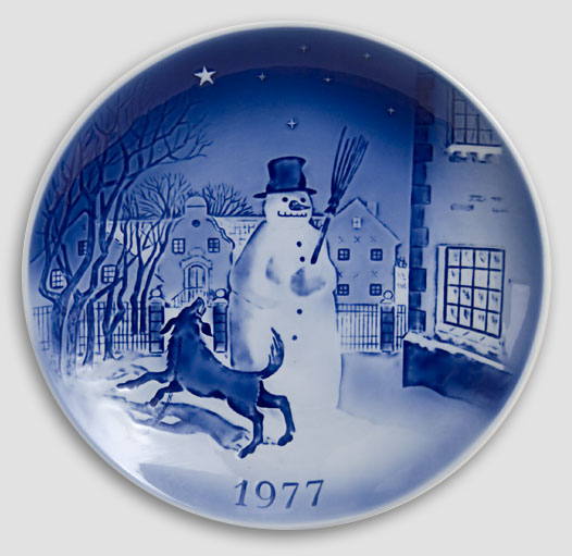 Desiree Dänemark - Weihnachtsteller 1977 Old Copenhagen Blue Hans Christian Andersen Teller 1977