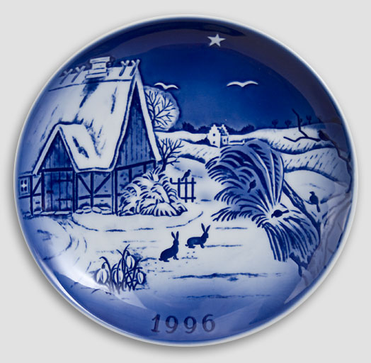 Desiree Dänemark - Weihnachtsteller 1996 Old Copenhagen Blue Hans Christian Andersen Teller 1996