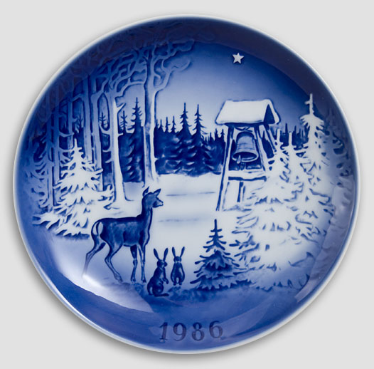 Desiree Dänemark - Weihnachtsteller 1986 Old Copenhagen Blue Hans Christian Andersen Teller 1986