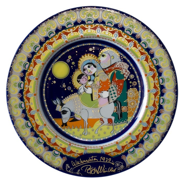 Björn Wiinblad Porzellanweihnachtsteller 1979, hergestellt von Rosenthal