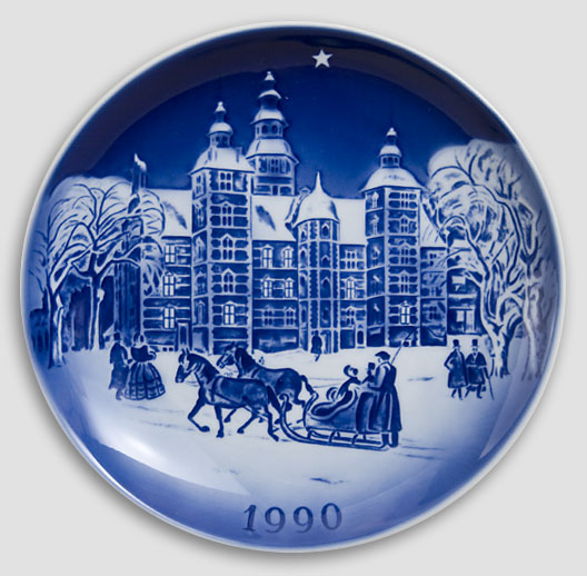 Desiree Dänemark - Weihnachtsteller 1990 Old Copenhagen Blue Hans Christian Andersen Teller 1990