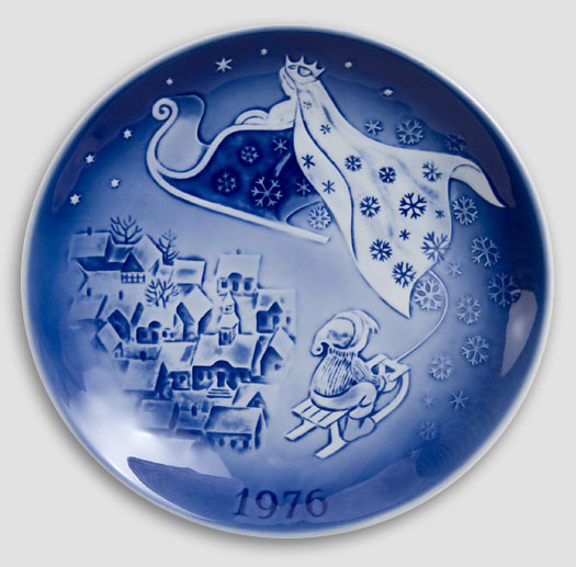Desiree Dänemark - Weihnachtsteller 1976 Old Copenhagen Blue Hans Christian Andersen Teller 1976