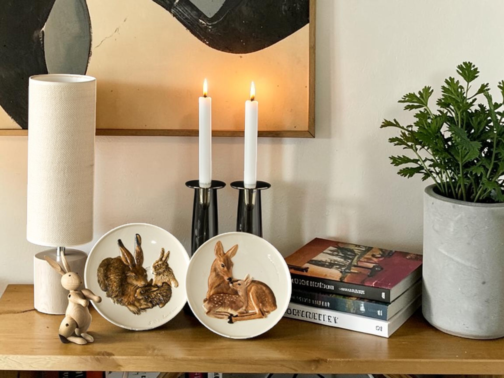 Hummel Muttertagsplatten mit handbemalten Tiermotiven im Zuhause