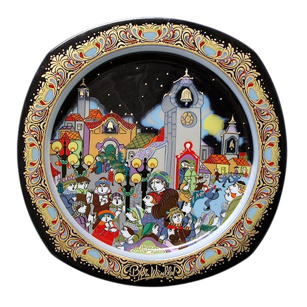 Björn Wiinblad Porzellan-Weihnachtsteller 1988, hergestellt von Rosenthal