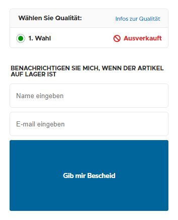 Bei DPH auf die Warteliste zu kommen ist einfach! - Füllen Sie einfach die Felder auf der Produktseite aus
