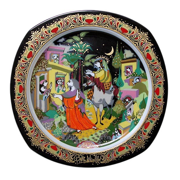 Björn Wiinblad Porzellan-Weihnachtsteller 1989, hergestellt von Rosenthal